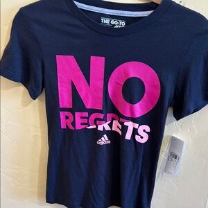 Adidas Navy T-Shirt with Pink Print